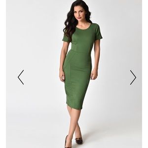 Unique Vintage Blue-green Dress